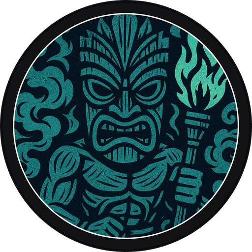 POG #324, Fire Dancer, a Matte pog from the Tiki series