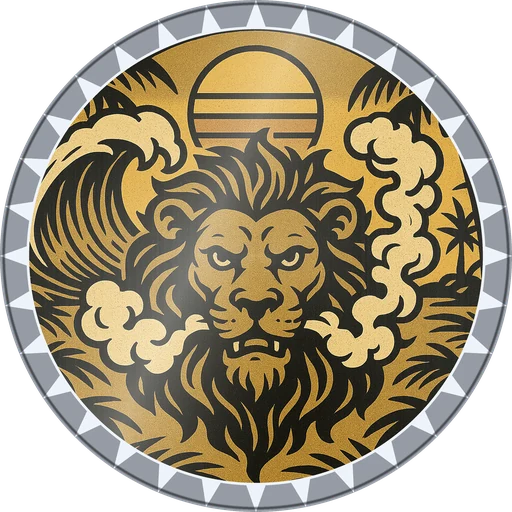 POG #328, Lagoon Lion, a Foil pog from the Surf series