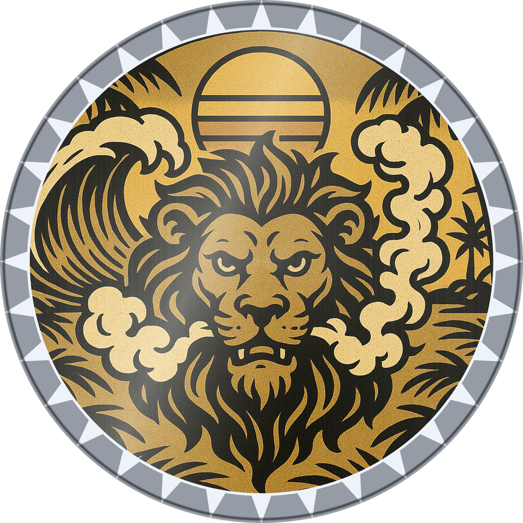 POG #328, Lagoon Lion, a Foil pog from the Surf series