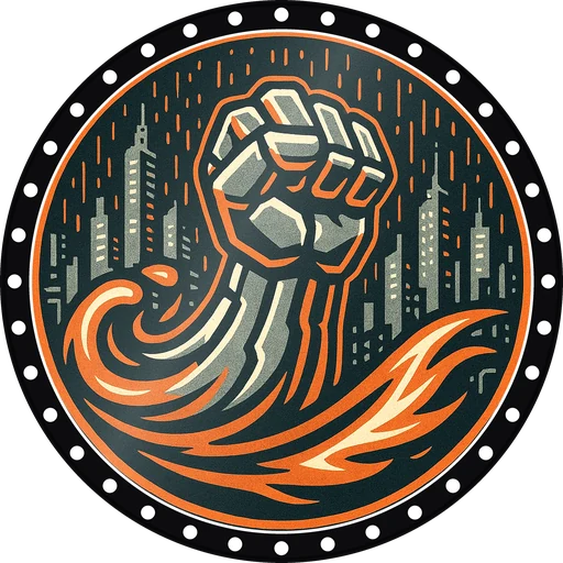 POG #33, Firewall Fist, a Gloss pog from the Cyber series