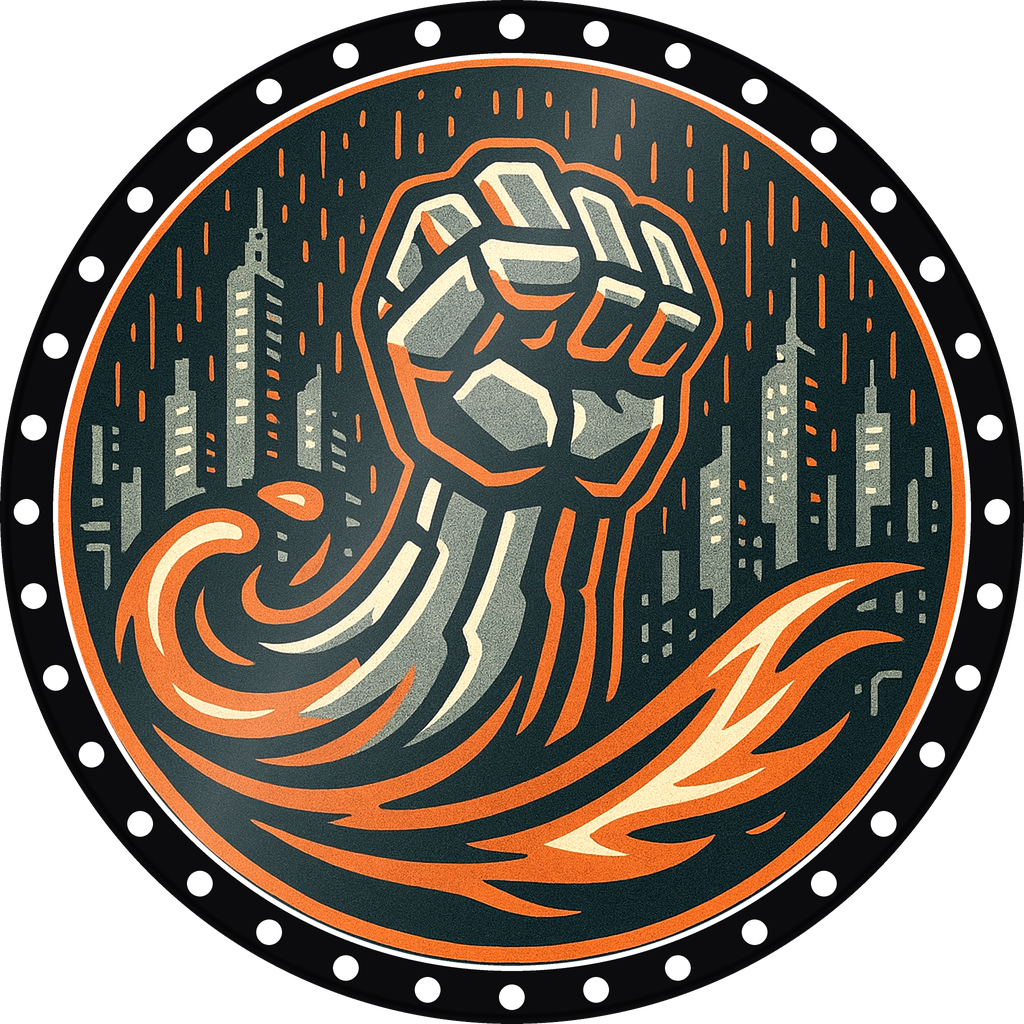 POG #33, Firewall Fist, a Gloss pog from the Cyber series