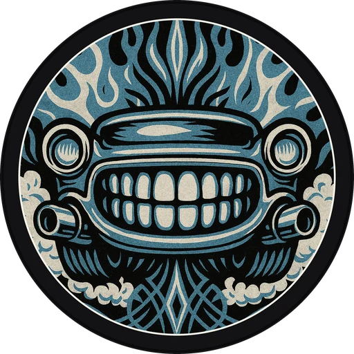 POG #330, Chrome Bumper Grin, a Matte pog from the Speed series