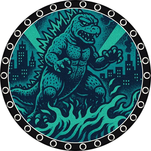 POG #332, Bridge Breaker, a Matte pog from the Kaiju series