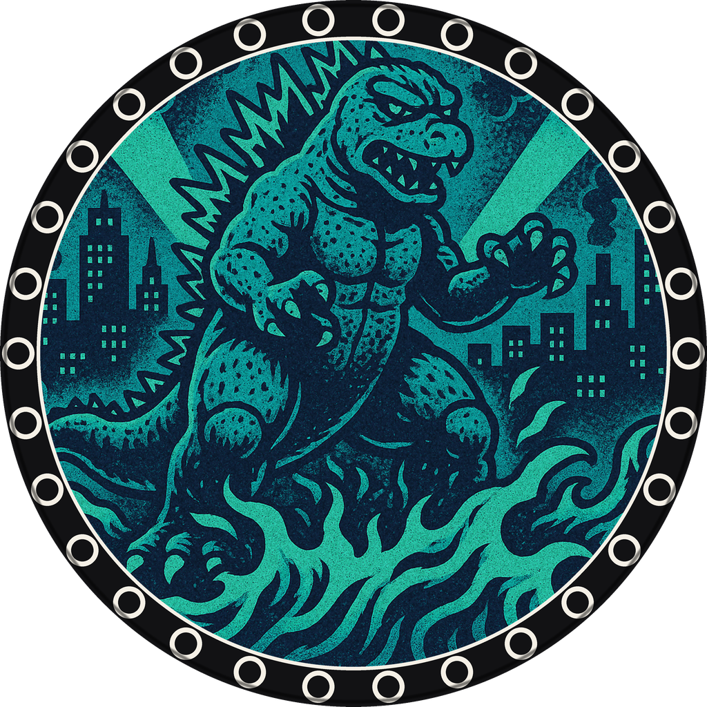 POG #332, Bridge Breaker, a Matte pog from the Kaiju series