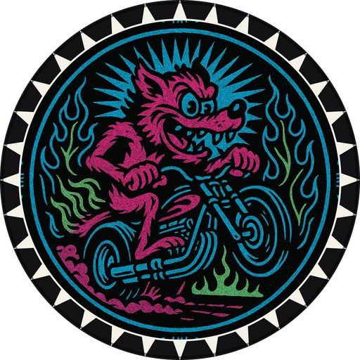 POG #335, Wheelie Wolf, a Matte pog from the Speed series