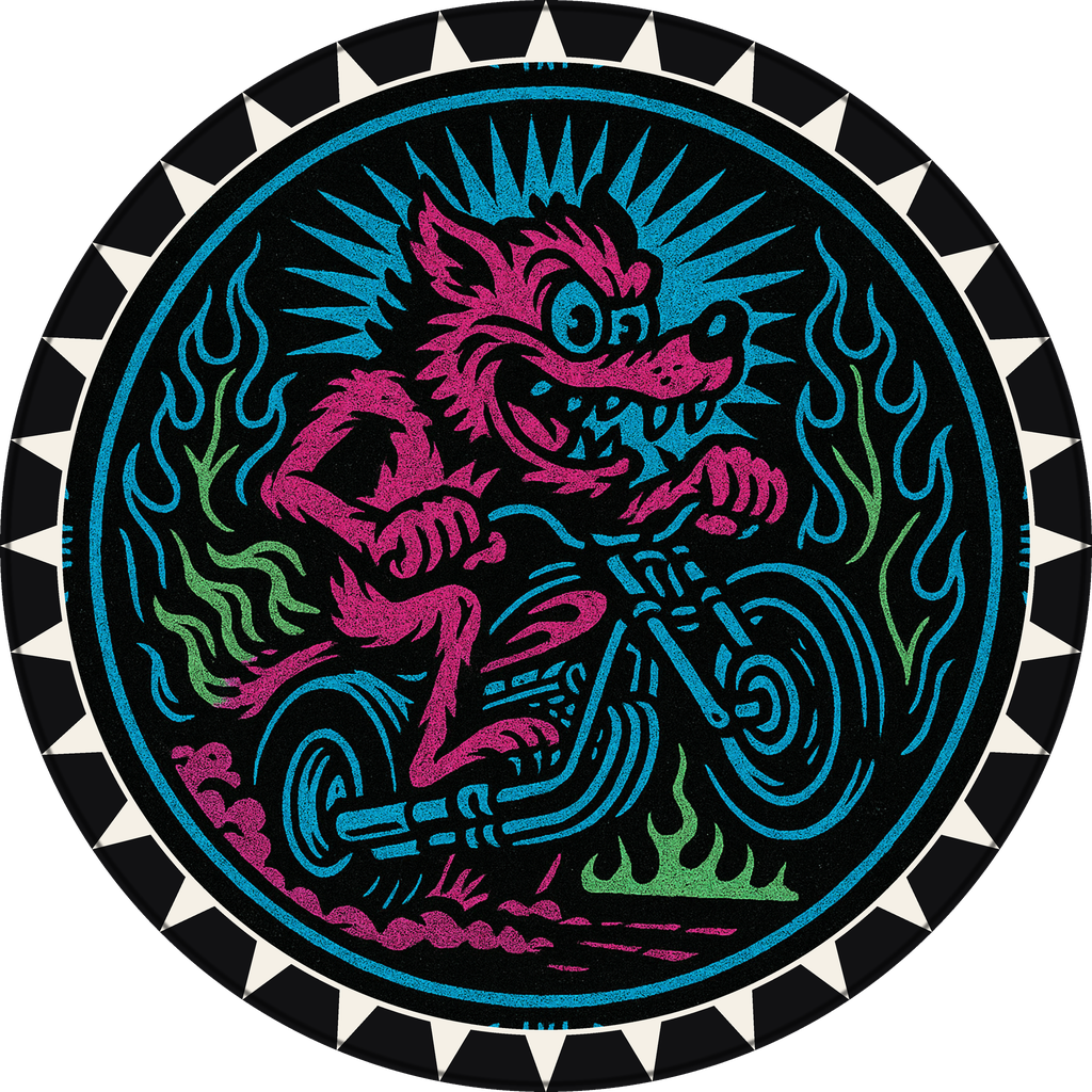 POG #335, Wheelie Wolf, a Matte pog from the Speed series