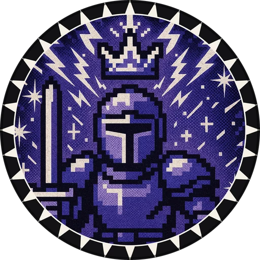 POG #34, Pixel Knight, a Matte pog from the Arcade series
