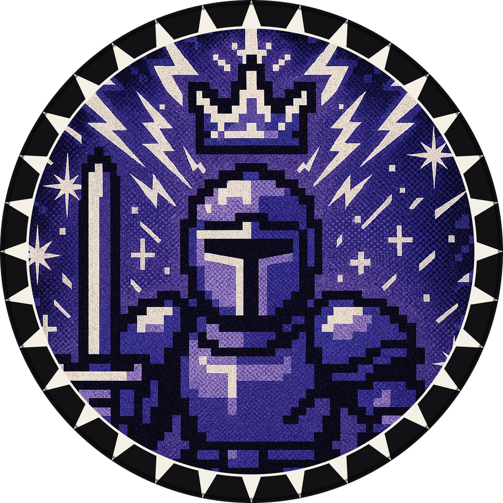 POG #34, Pixel Knight, a Matte pog from the Arcade series