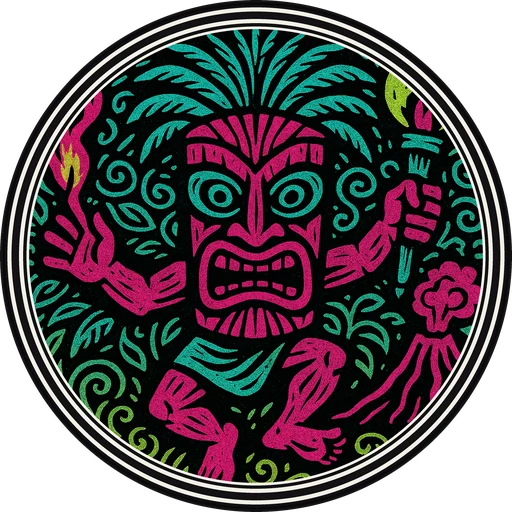 POG #340, Palm Priest, a Matte pog from the Tiki series