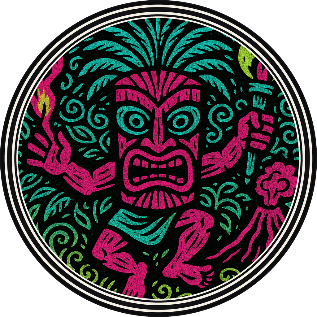POG #340, Palm Priest, a Matte pog from the Tiki series