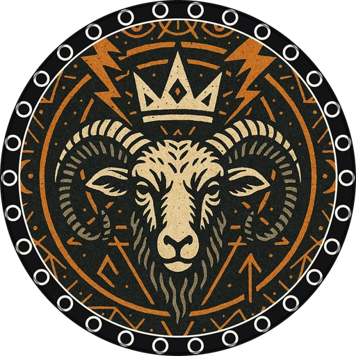 POG #341, Rune Ram, a Matte pog from the Mystic series