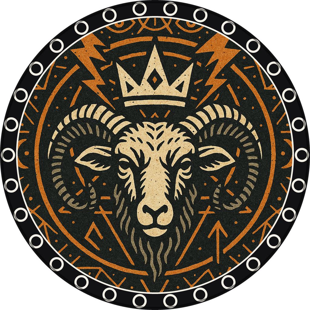 POG #341, Rune Ram, a Matte pog from the Mystic series