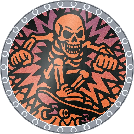 POG #345, Curb Crusher, a Foil pog from the Skate series
