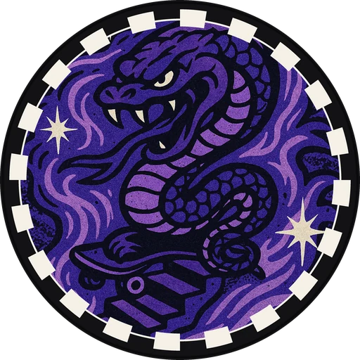 POG #346, Stair Set Serpent, a Matte pog from the Skate series