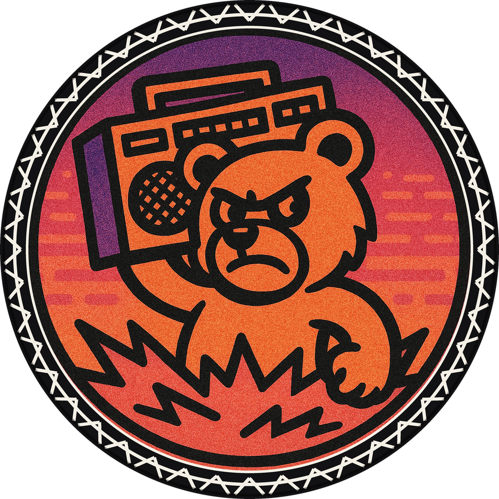 POG #347, Boombox Bear, a Matte pog from the Critter series