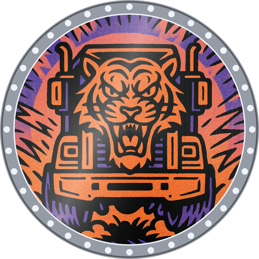 POG #348, Truck Tiger, a Foil pog from the Skate series