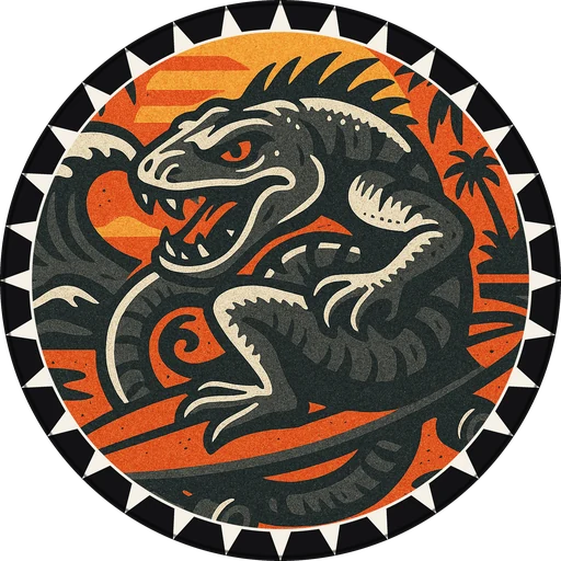POG #35, Longboard Lizard, a Matte pog from the Surf series