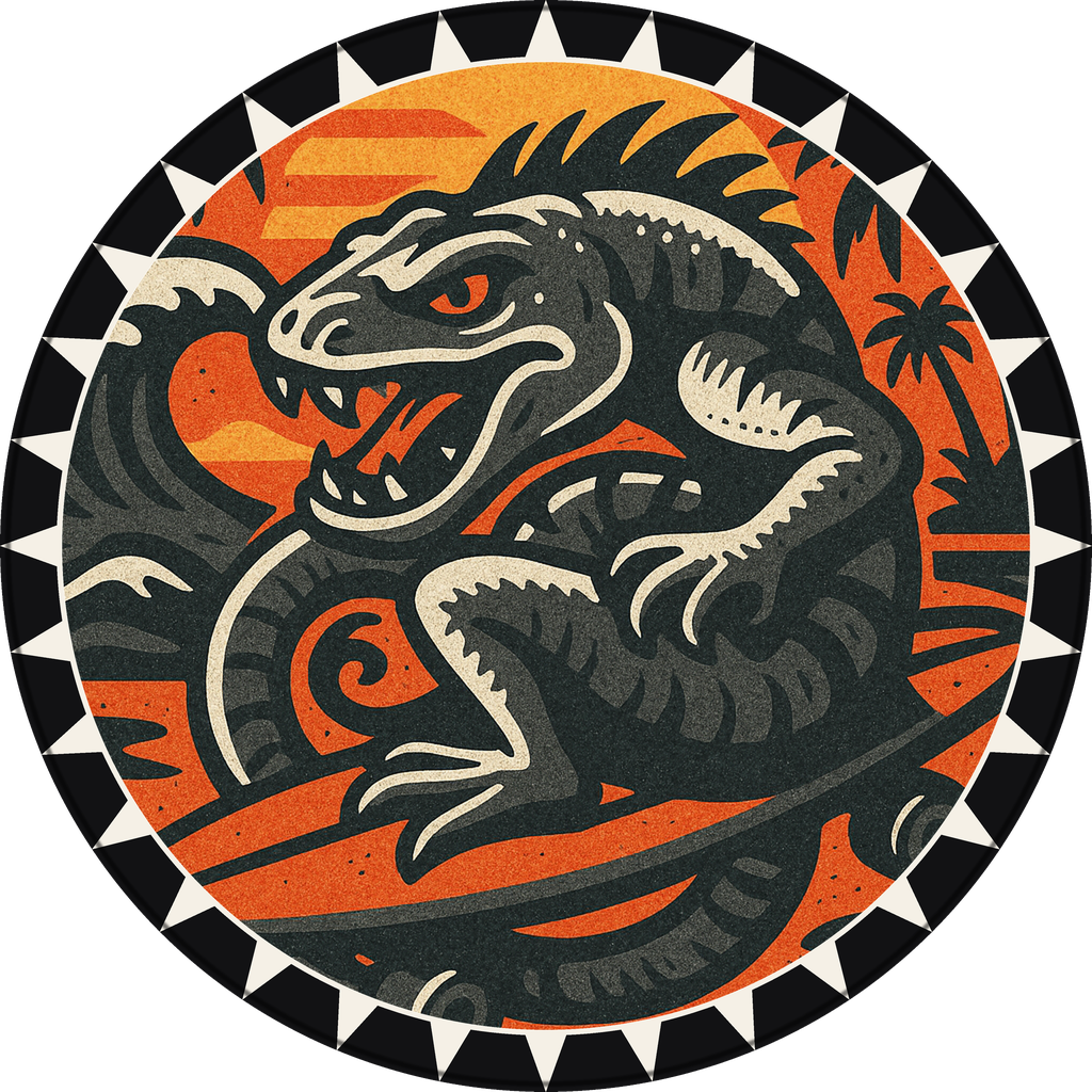 POG #35, Longboard Lizard, a Matte pog from the Surf series