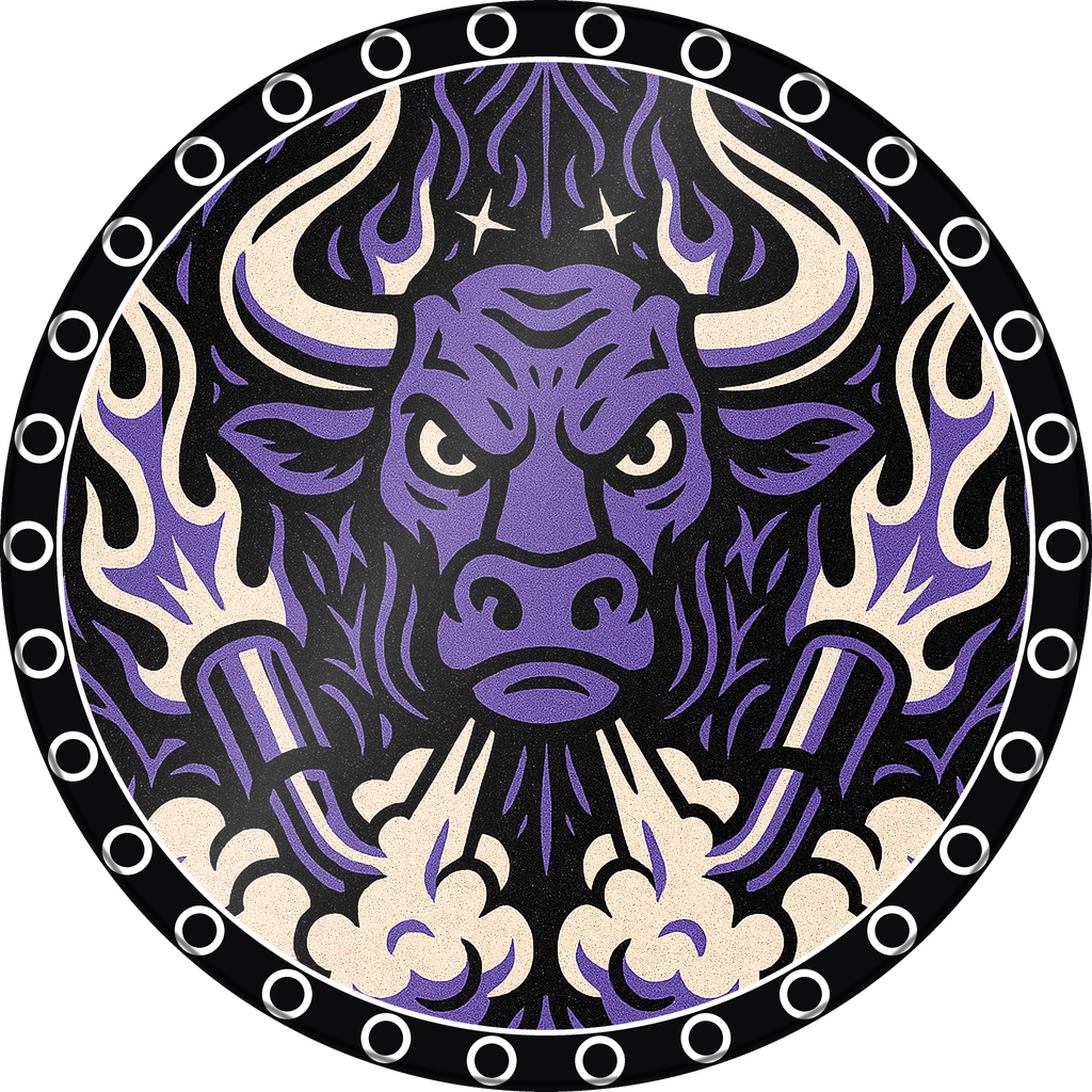 POG #350, Burnout Bull, a Gloss pog from the Speed series
