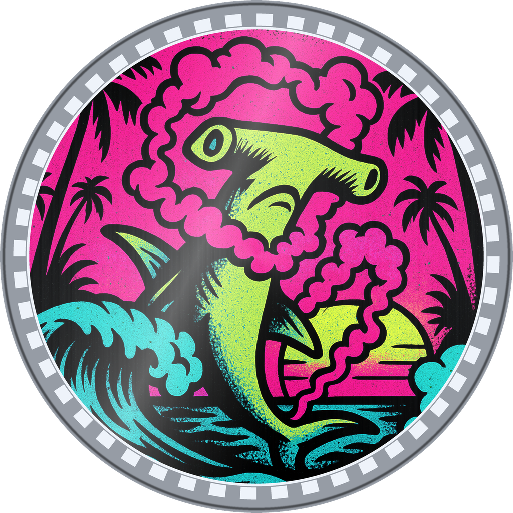 POG #351, Hammerhead Horn, a Foil pog from the Surf series