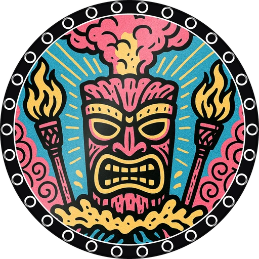 POG #354, Ash Mask, a Gloss pog from the Tiki series