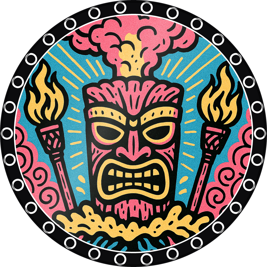 POG #354, Ash Mask, a Gloss pog from the Tiki series