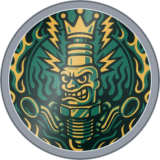 POG #36, Spark Plug Sarge, a Foil pog from the Speed series
