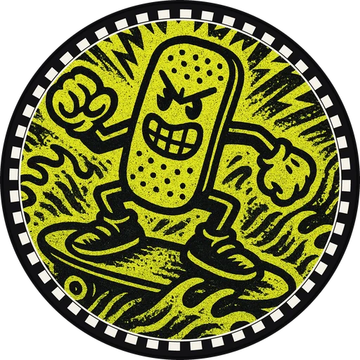 POG #360, Bail Bandage, a Matte pog from the Skate series