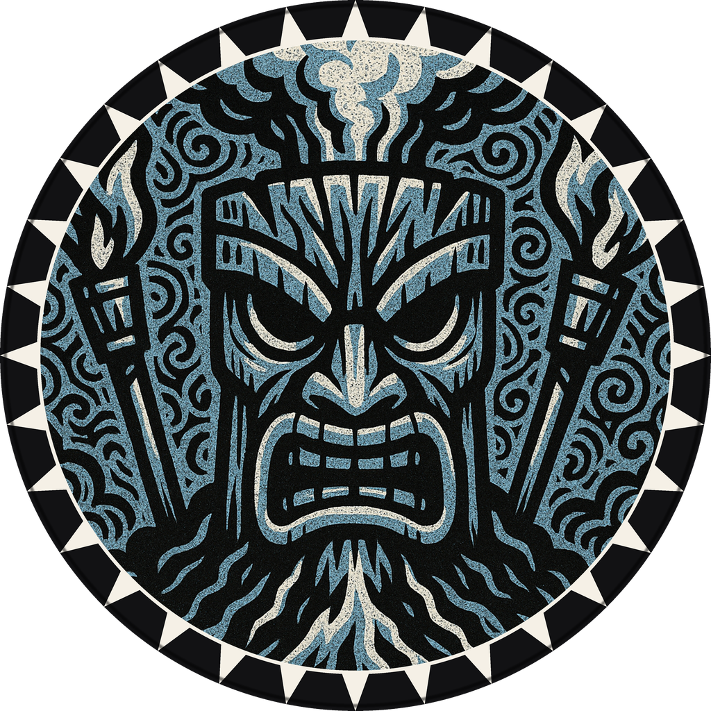 POG #364, Volcano Mask, a Matte pog from the Tiki series