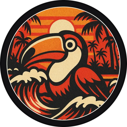 POG #367, Trade Wind Toucan, a Matte pog from the Surf series