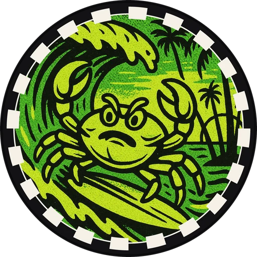 POG #368, Wax Bar Crab, a Matte pog from the Surf series