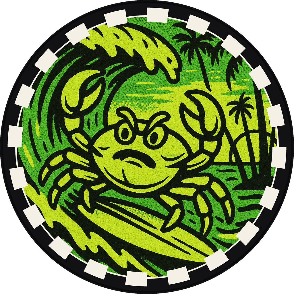 POG #368, Wax Bar Crab, a Matte pog from the Surf series