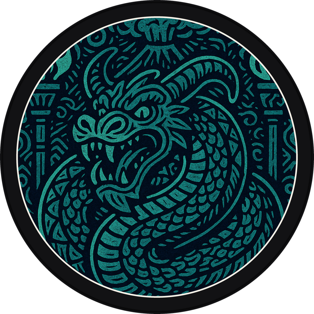 POG #371, Island Wyrm, a Matte pog from the Tiki series