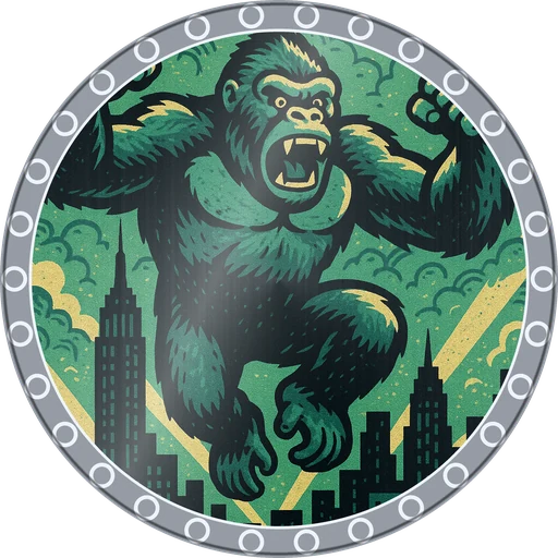 POG #377, Tower Ape, a Foil pog from the Kaiju series