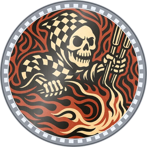 POG #378, Checkered Reaper, a Foil pog from the Speed series