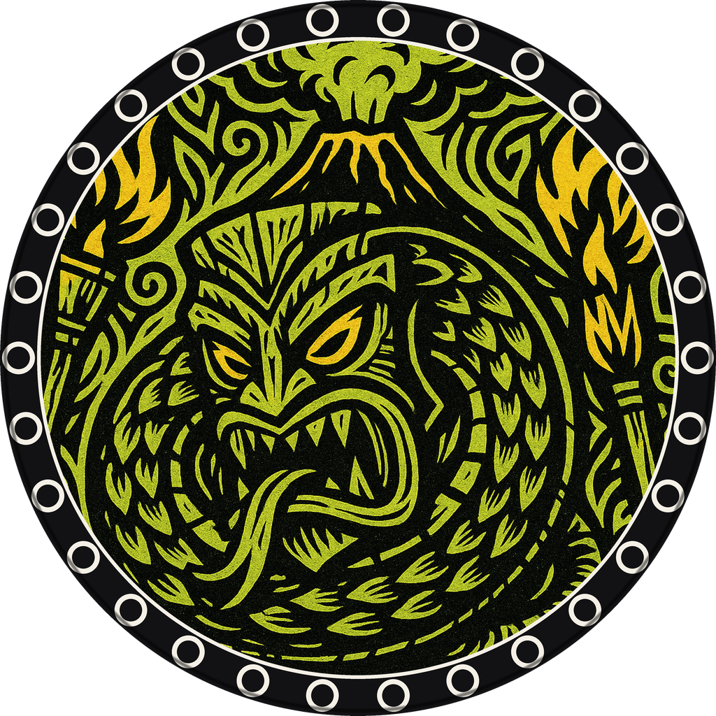 POG #379, Thunder Drum, a Matte pog from the Tiki series