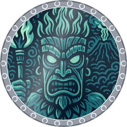POG #38, Fire Dancer, a Foil pog from the Tiki series