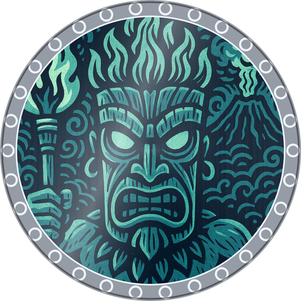 POG #38, Fire Dancer, a Foil pog from the Tiki series
