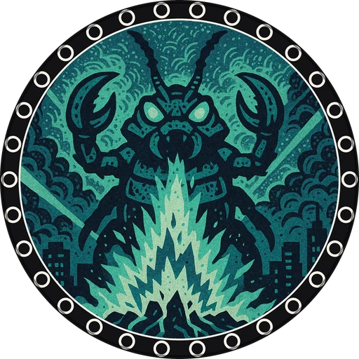 POG #382, Magma Beetle, a Matte pog from the Kaiju series