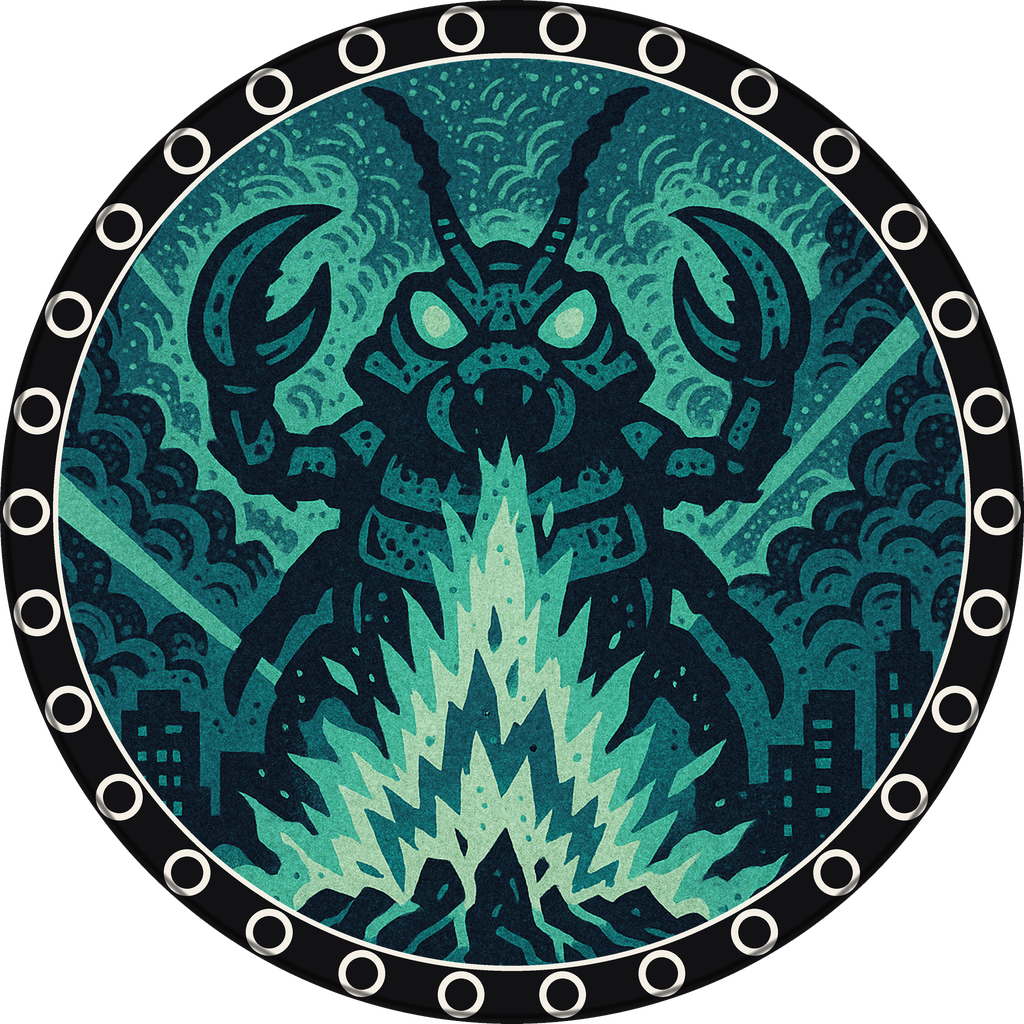 POG #382, Magma Beetle, a Matte pog from the Kaiju series