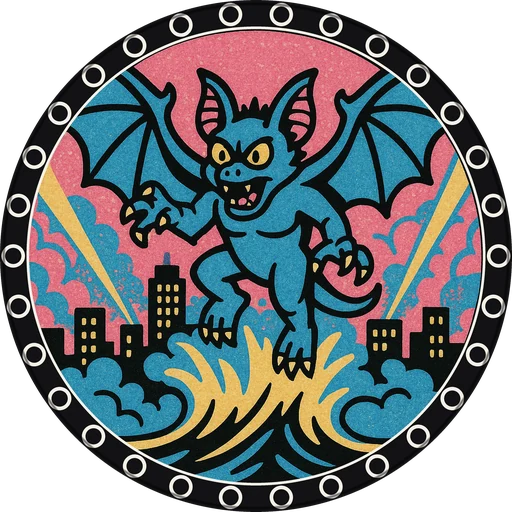 POG #385, Sonic Bat, a Matte pog from the Kaiju series