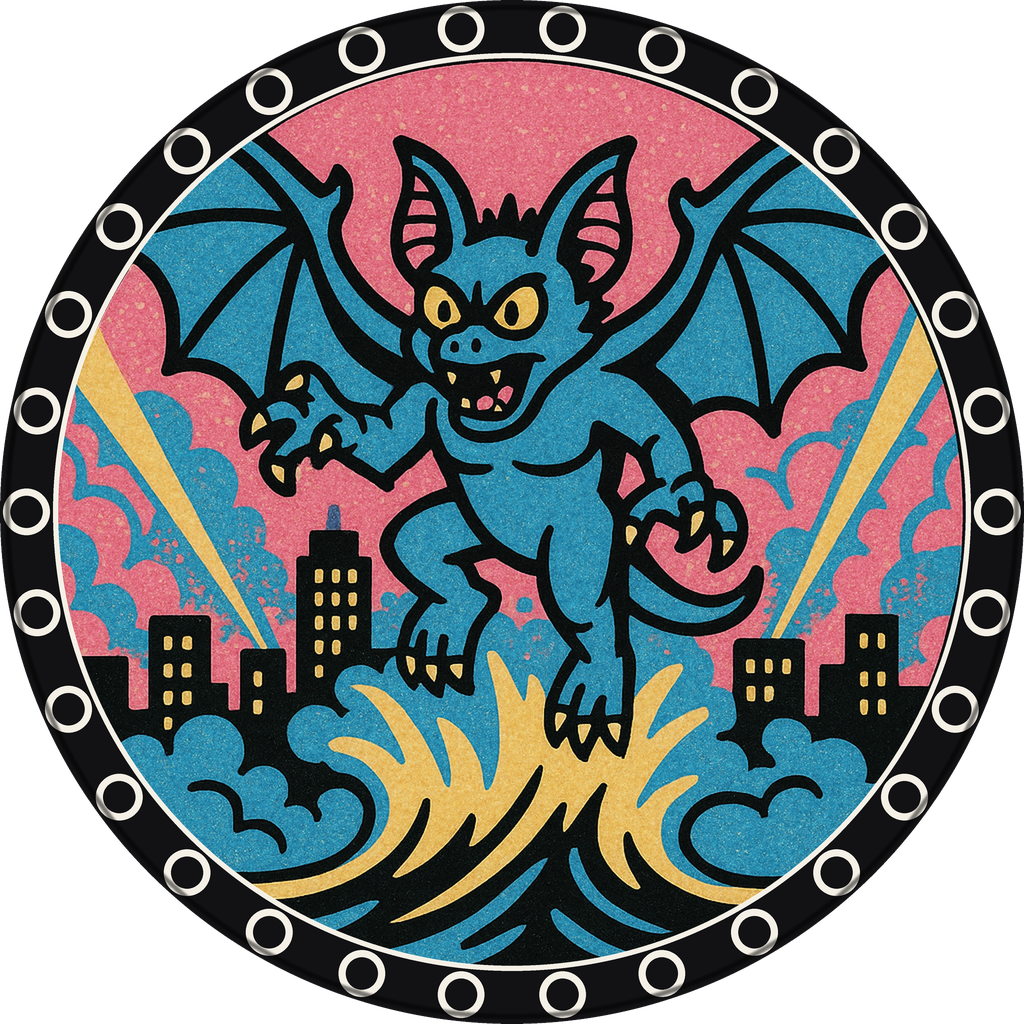 POG #385, Sonic Bat, a Matte pog from the Kaiju series