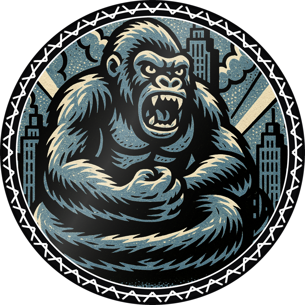 POG #386, Tower Ape, a Gloss pog from the Kaiju series