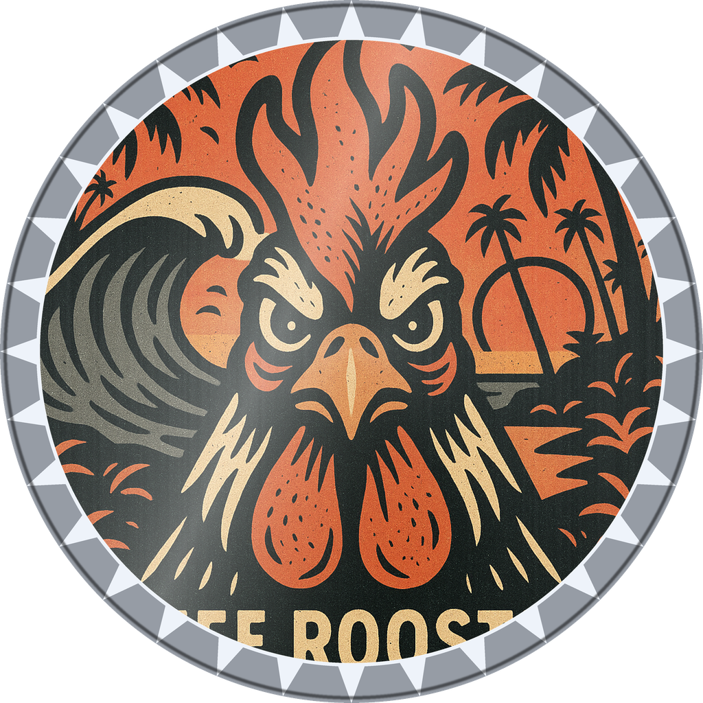 POG #387, Reef Rooster, a Foil pog from the Surf series