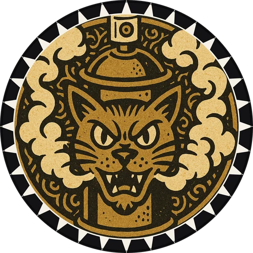 POG #389, Spray Can Cat, a Matte pog from the Skate series