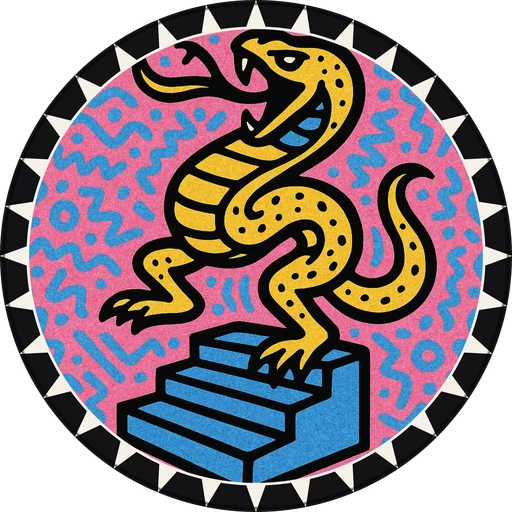 POG #391, Stair Set Serpent, a Matte pog from the Skate series