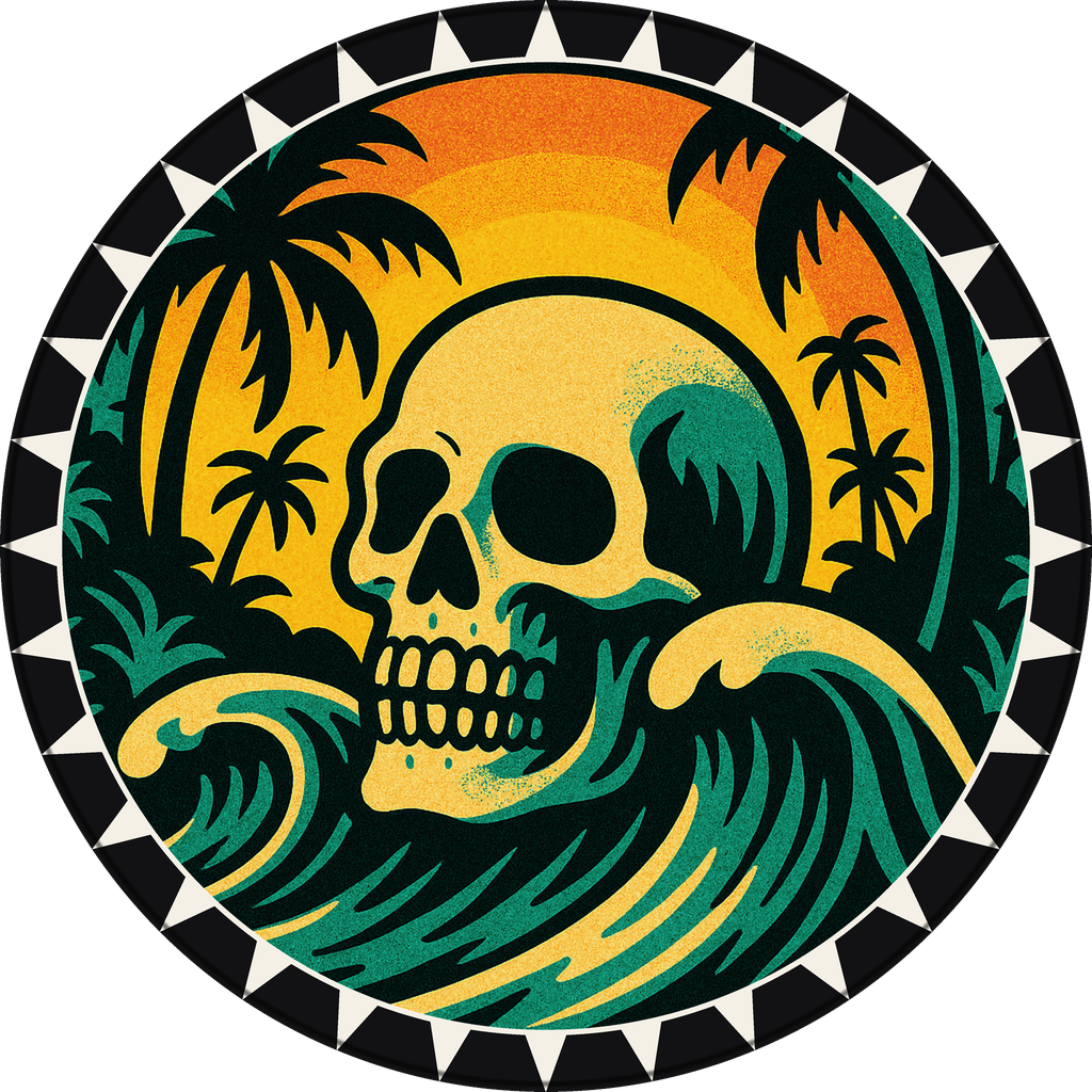 POG #393, Palm Skull, a Matte pog from the Surf series