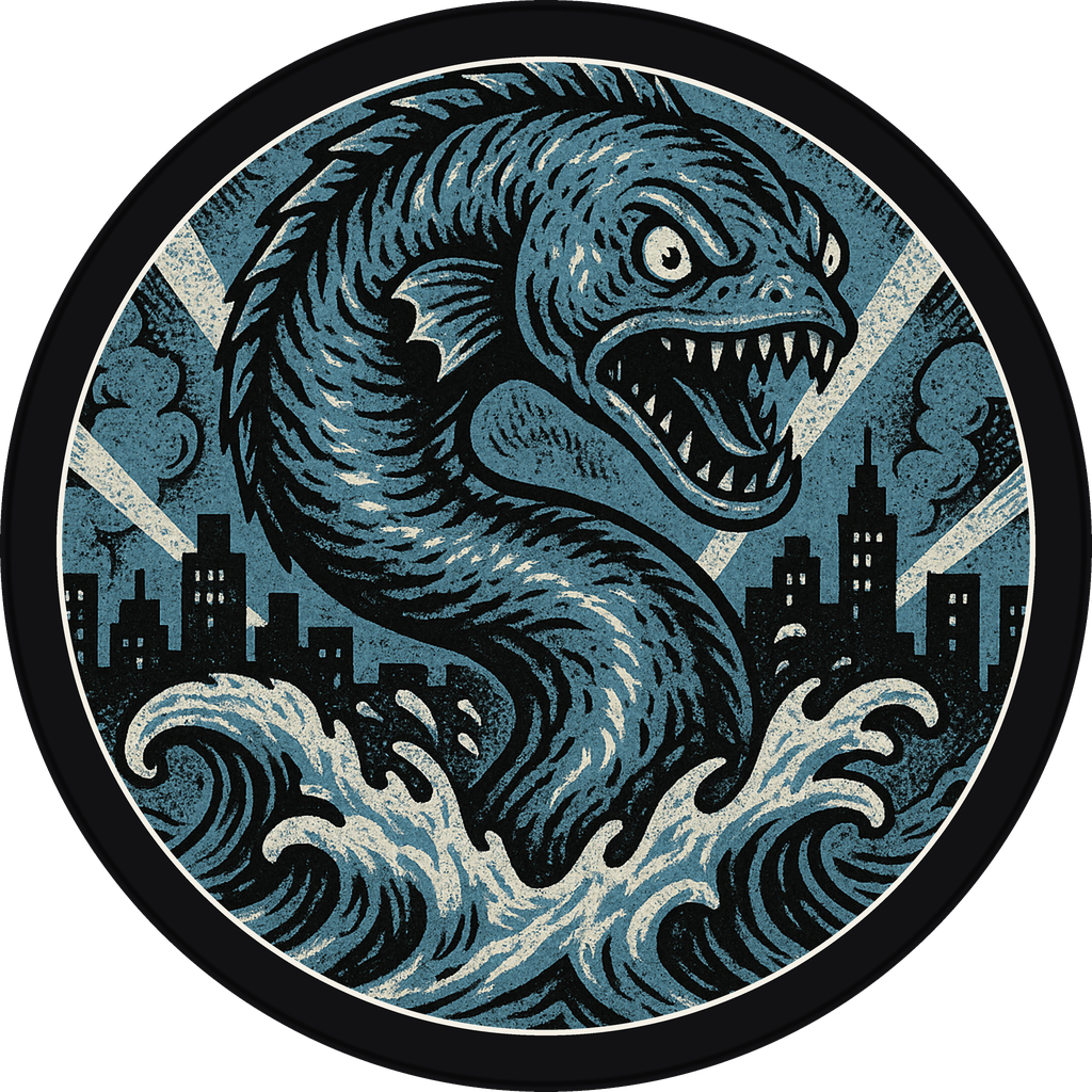 POG #4, Deep Trench Eel, a Matte pog from the Kaiju series
