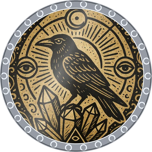 POG #40, Crystal Crow, a Foil pog from the Mystic series