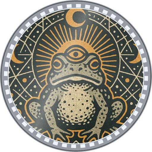 POG #41, Third Eye Toad, a Foil pog from the Mystic series